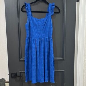 Elegant Blue Sleeveless Mini Dress